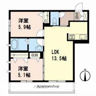 ラ・フェスタ【3階】の間取り