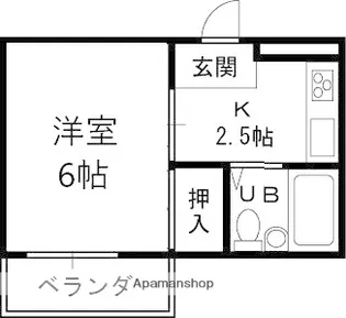 1Kの間取り画像