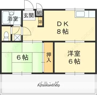 シャトーコスミ【103号室】の間取り