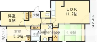 グランビュー山手【1階】の間取り