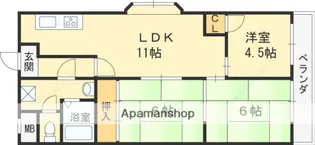 瓢箪山第2大発マンション【109号室】の間取り