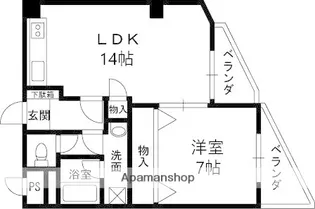 アーク八戸ノ里【5階】の間取り