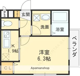 グレージュ山手Ⅱ【2階】の間取り