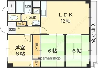 グランドール新石切【1階】の間取り