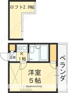 ハッピーヒルズ喜里川【101号室】の間取り