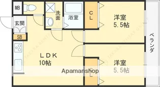 小林マンション【305号室】の間取り