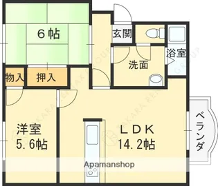 コントラーダ逆瀬川【2階】の間取り