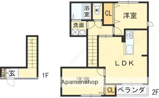 TERRACESHADDYK.S【202号室】の間取り