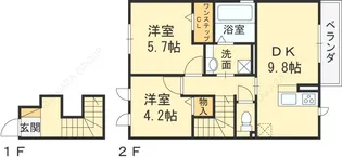 Oriente Casa【201号室】の間取り