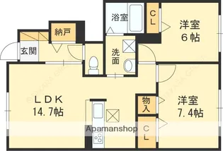 シャーメゾンさくら【1階】の間取り