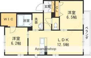 シャーメゾン中石切【3階】の間取り