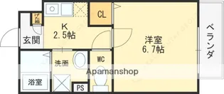 ウィステリアコート【202号室】の間取り