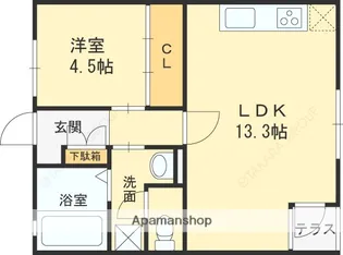 シロエアパート【202号室】の間取り