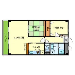 若草ハイツ【4階】の間取り