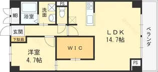 若草ハイツ【6階】の間取り