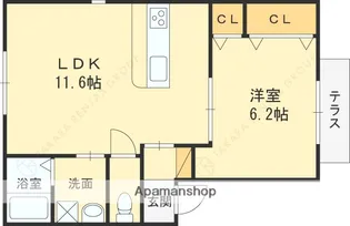 兵庫県宝塚市光明町【アパート】の間取り