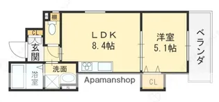 ピレーネ近江堂【1階】の間取り