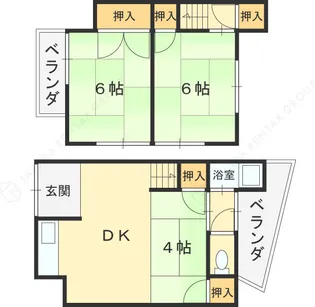 南天荘【西号室】の間取り