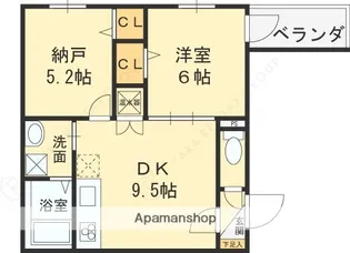 2DKの間取り画像