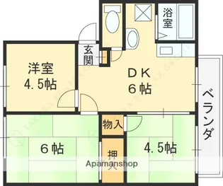 サンライフ玉串A棟【2階】の間取り
