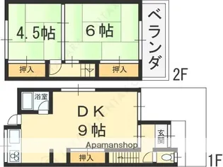 大阪府東大阪市新池島町1丁目【一戸建】の間取り