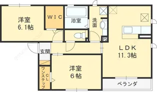 コージーコート B棟【108号室】の間取り