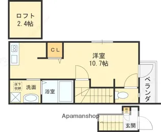 大阪府東大阪市大蓮東3丁目【アパート】の間取り