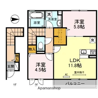 シャトレー旭町【2階】の間取り