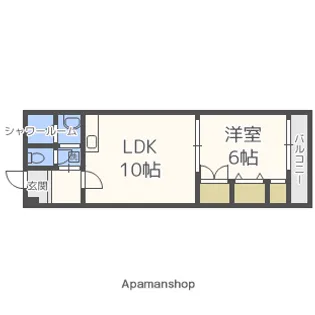 1LDKの間取り画像