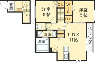 ヴィラ・クレール【202号室号室】の間取り