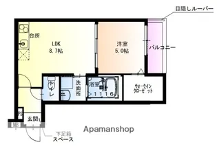 フジパレス瓜生堂?番館【3階】の間取り