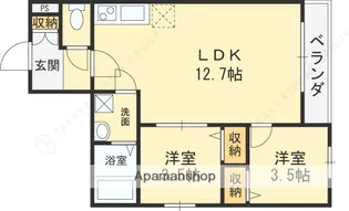 Tio瓢箪山【2階】の間取り