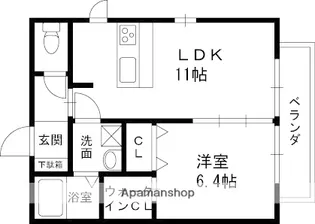 シャーメゾン花園【2階】の間取り