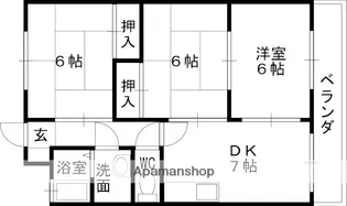 シロハイヌ小阪【1階】の間取り