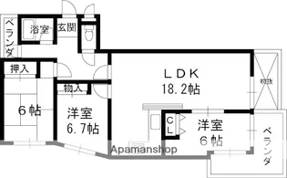 COSMOMATE甲陽【3階】の間取り