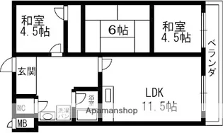 グランデュール弥生【207号室】の間取り