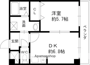コーポラス新石切【1階】の間取り