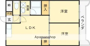 エステイト田中【702号室】の間取り