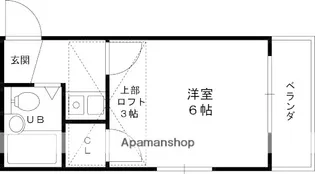 キャッスル若草【203号室】の間取り