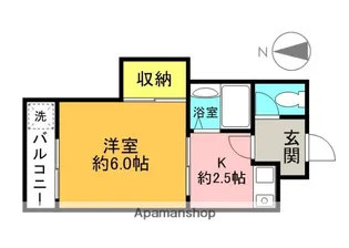リバーサイド瓢箪山【105号室】の間取り
