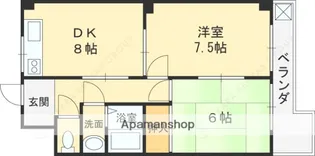 サンウエストニシノ【102号室】の間取り