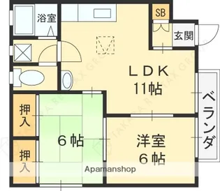 藤本第2ハイツ【1階】の間取り