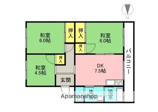 磐手ハイツ【2階】の間取り