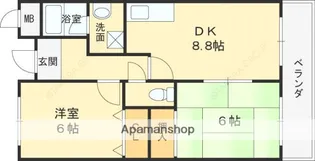 ティーワン鷹殿【1階】の間取り
