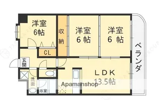 シャンテ辻亀【1階】の間取り