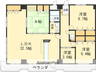 グランシャトレーDAIWA【8階】の間取り