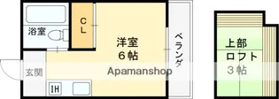 ハスキー若江岩田【103号室】の間取り