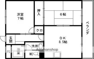 カレントスクエア【303号室】の間取り