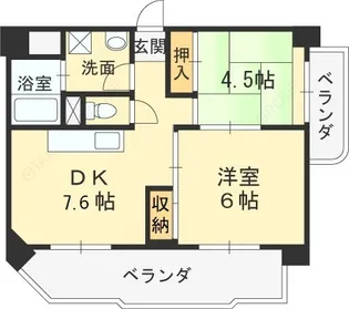 カルム東大阪【405号室】の間取り