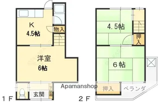 大阪府東大阪市六万寺町1丁目【一戸建】の間取り